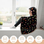 Candy Kids Hooded Blanket 100cm x 130cm Kids Hooded Blanket Food Printed Offshore