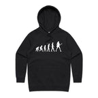 Guitarist Evolution - Womens Hoodie Black Womens Hoodie Music Printed In Australia