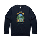 Be One With Nature - AS Colour Stencil Crew Sweatshirt Navy Sweatshirt Printed In Australia