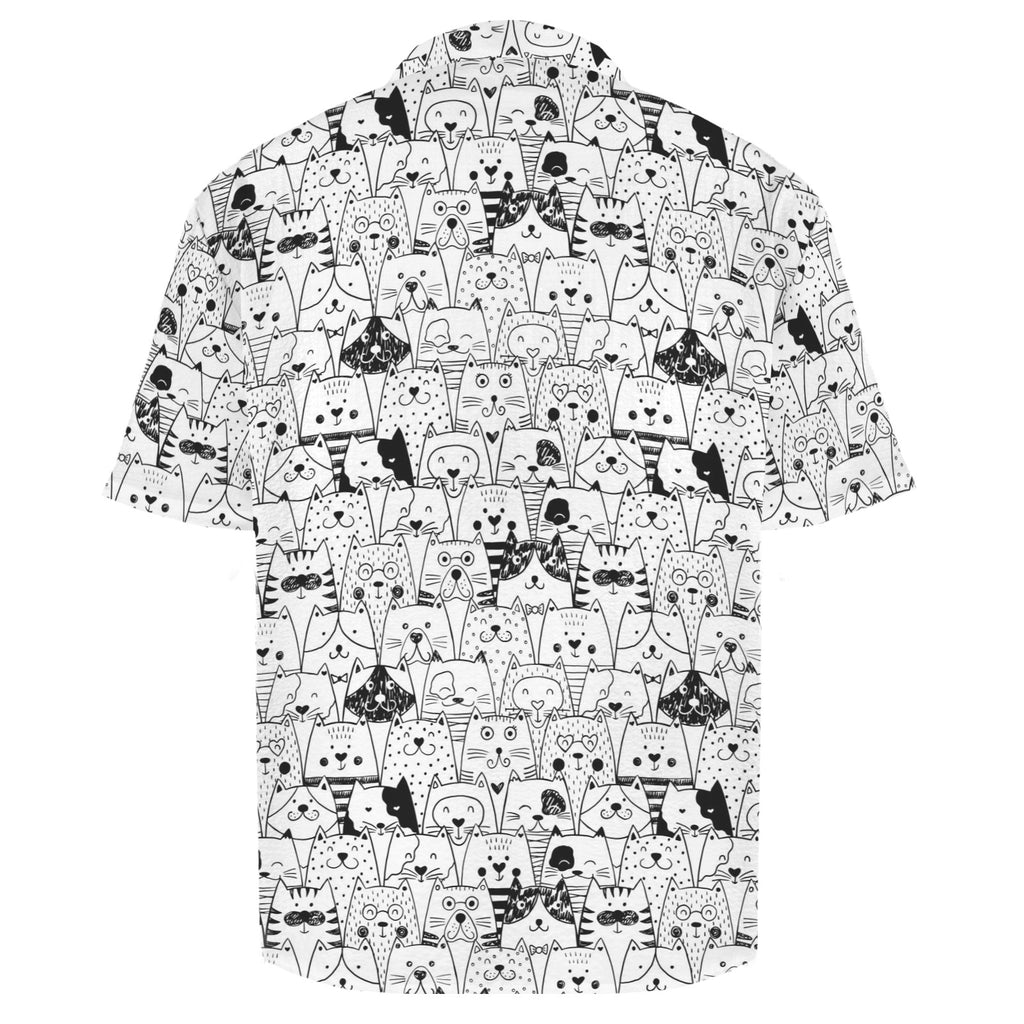 Cat Crowd Men's Crinkle Hawaiian Shirt