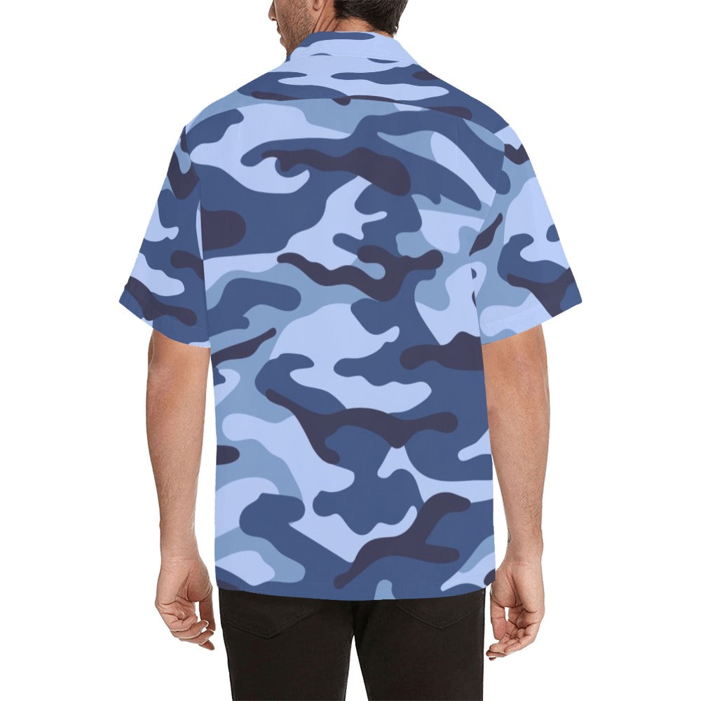 Blue Camouflage - Mens Hawaiian Shirt