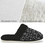 Mathematics Men's Fur Trim Thick-Sole Indoor Slippers Men's Fur Trimmed Slippers Maths Printed Offshore