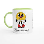 Personalised - Feeling Confident - White 11oz Ceramic Mug with Colour Inside Ceramic Green Personalised 11oz Mug customise Globally Fulfilled personalise