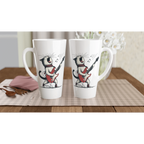 Personalised Cat Playing Guitar White Latte 17oz Ceramic Mug Personalised Latte Mug animal Globally Fulfilled Music