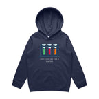 Test Tubes, Just Looking For A Reaction - Kids Hoodie Midnight Blue Kids Hoodie Printed In Australia