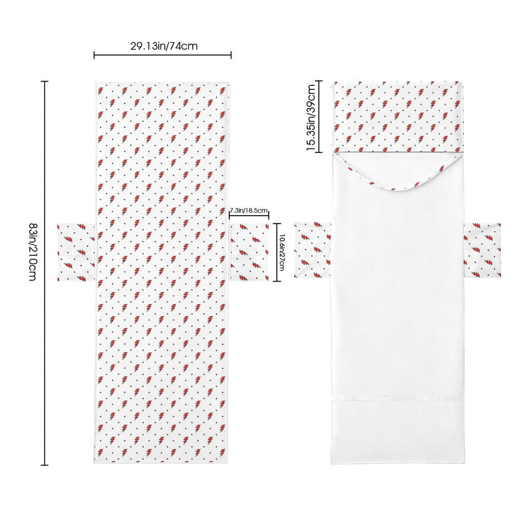 Red Lightning Beach Chair Towel Cover with Side Pockets