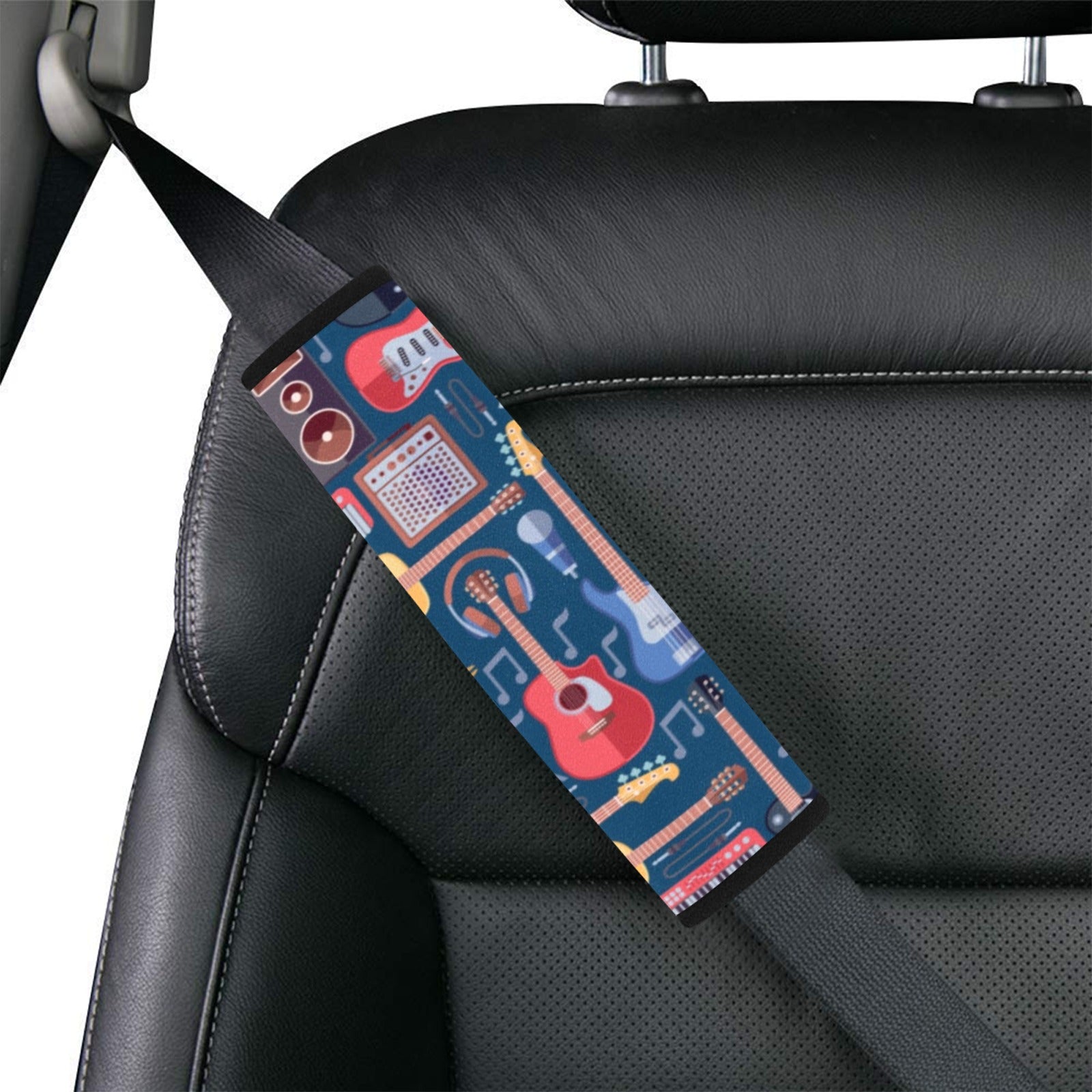Music Instruments Car Seat Belt Cover 7''x10'' (Pack of 2) Car Seat Belt Cover 7x10 (Pack of 2) Music Printed Offshore
