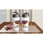 I'm A Super Dad - White 15oz Stainless Steel Travel Mug Travel Mug Dad Globally Fulfilled