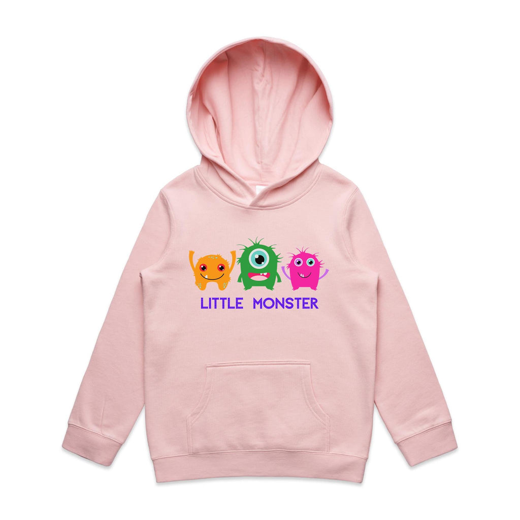 Little Monster - Kids Hoodie Pink Kids Hoodie Printed In Australia