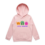 Little Monster - Kids Hoodie Pink Kids Hoodie Printed In Australia