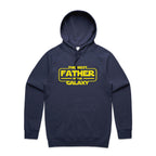 The Best Father In The Galaxy - Mens Hoodie Midnight Blue Mens Hoodie Dad Printed In Australia