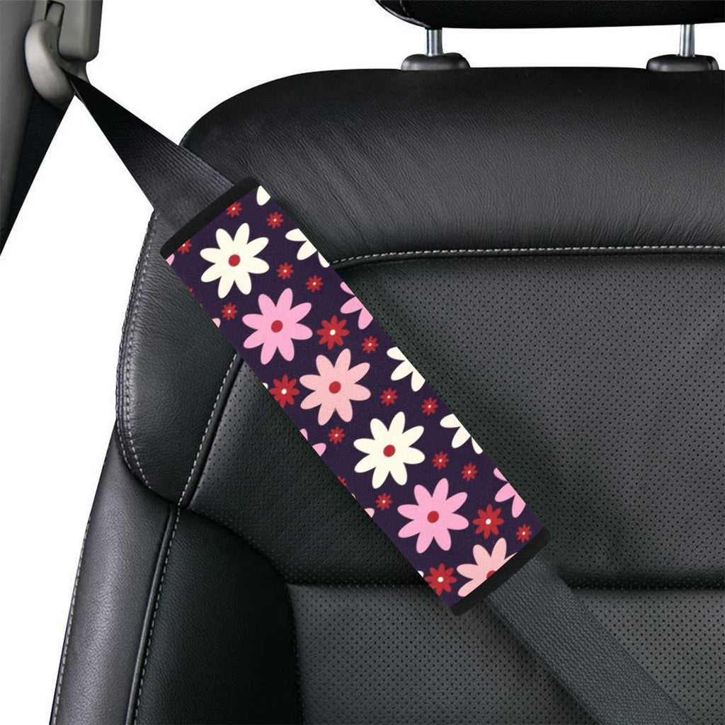Pink Daisy Car Seat Belt Cover 7''x10'' (Pack of 2) Car Seat Belt Cover 7x10 (Pack of 2) Plants Printed Offshore