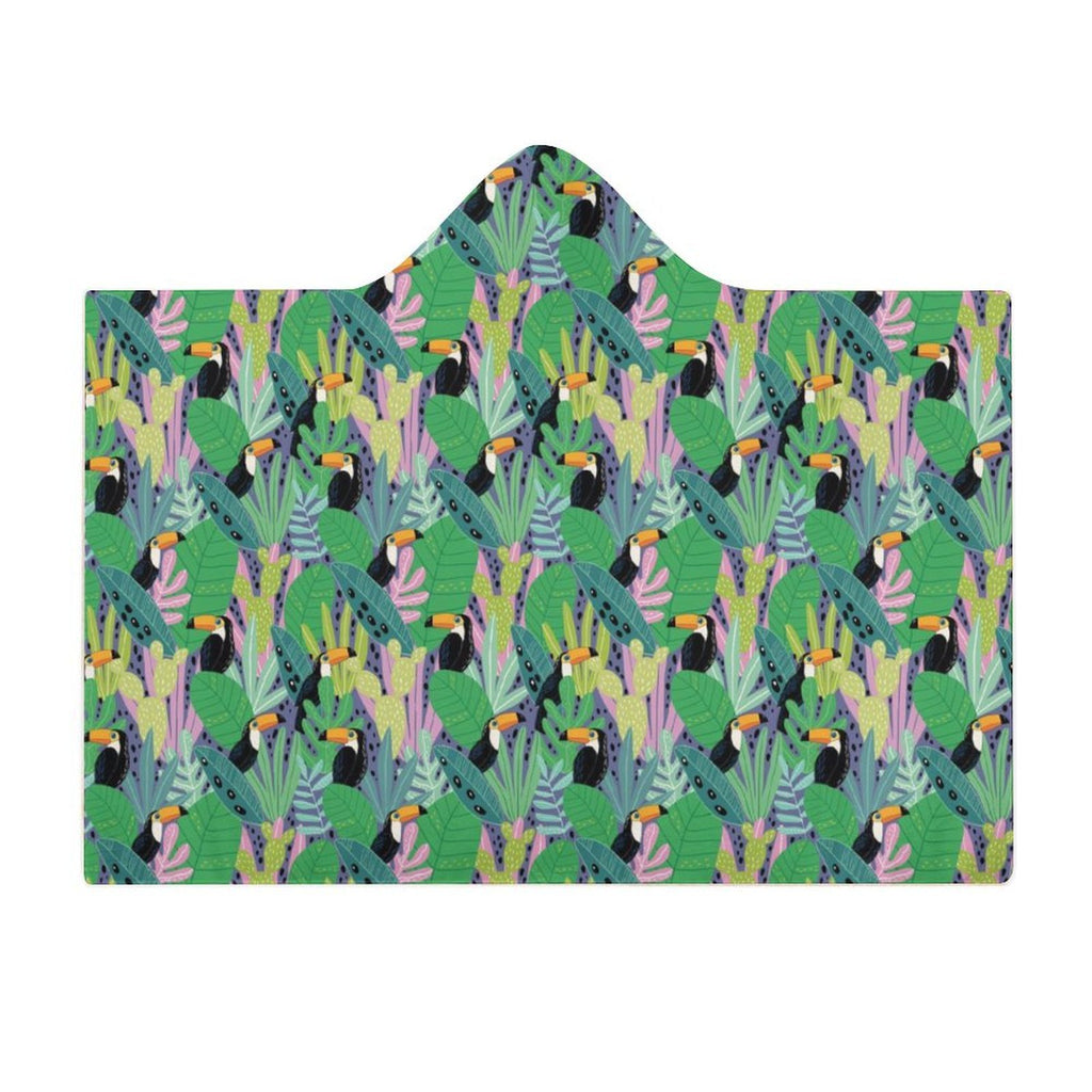 Bright Toucan Kids Hooded Blanket 100cm x 130cm Kids Hooded Blanket animal Printed Offshore
