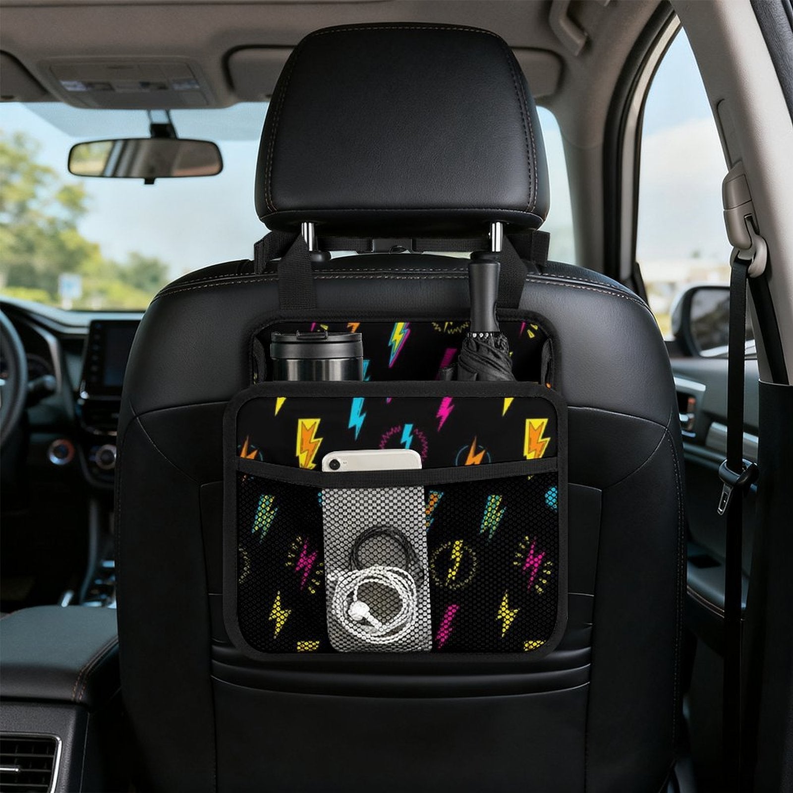 Fun Lightning, Comic Car Seat Back Organiser Car Seat Back Organiser comic Printed Offshore