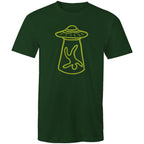 Alien Abduction - Mens T-Shirt Forest Green Mens T-shirt Printed In Australia Sci Fi