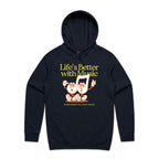 Life's Better With Music - Mens Hoodie Navy Mens Hoodie Music Printed In Australia
