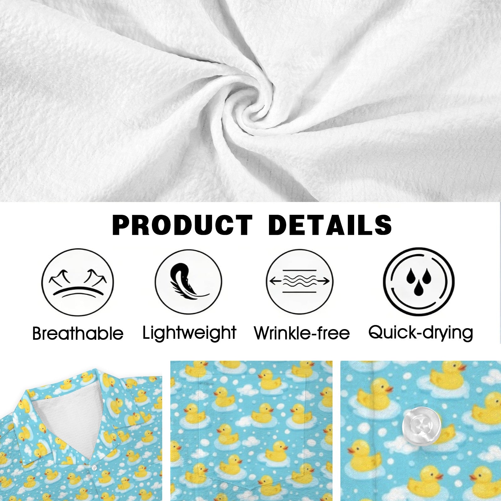 Rubber Ducks Men's Crinkle Hawaiian Shirt