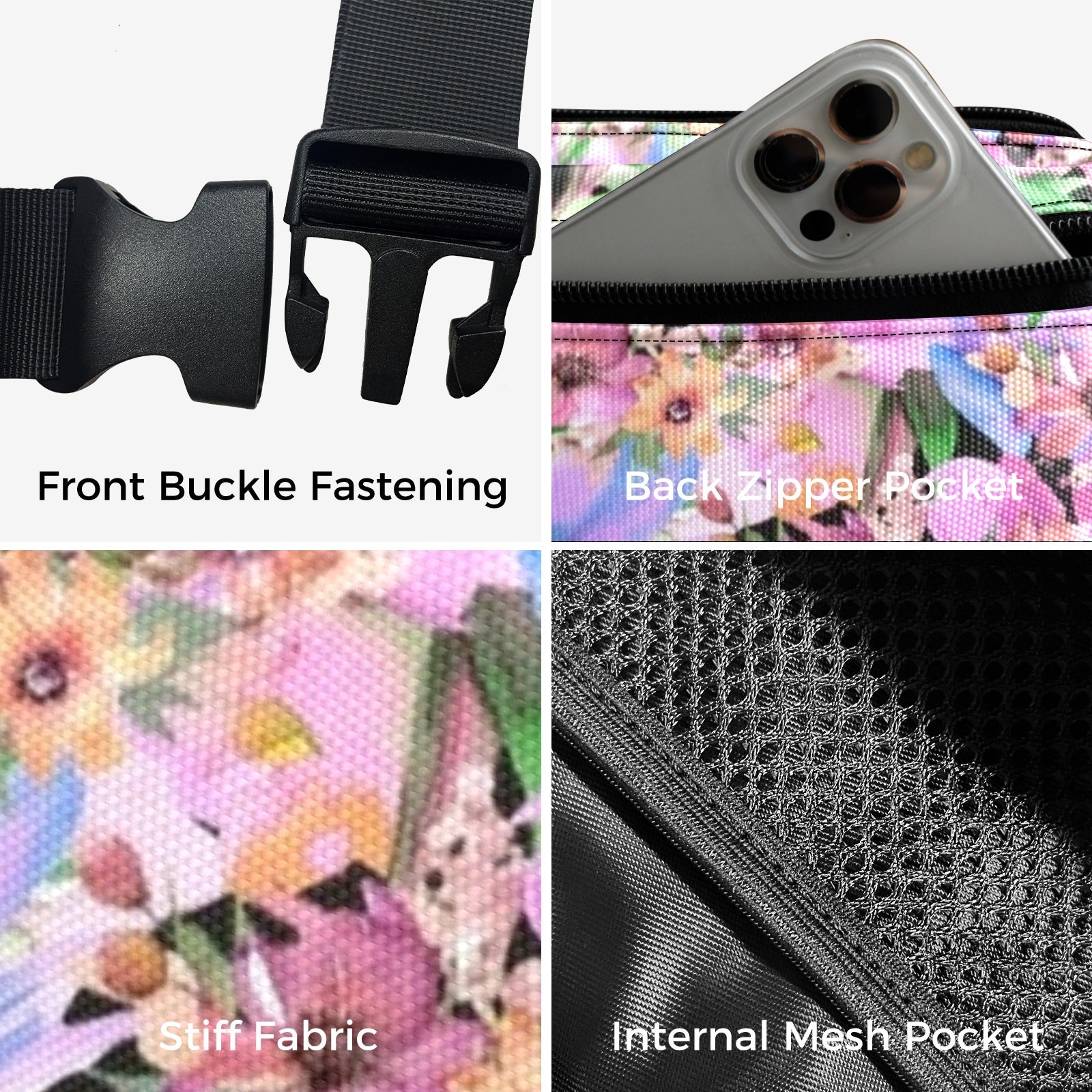 Bright Pink Floral - Belt Bag