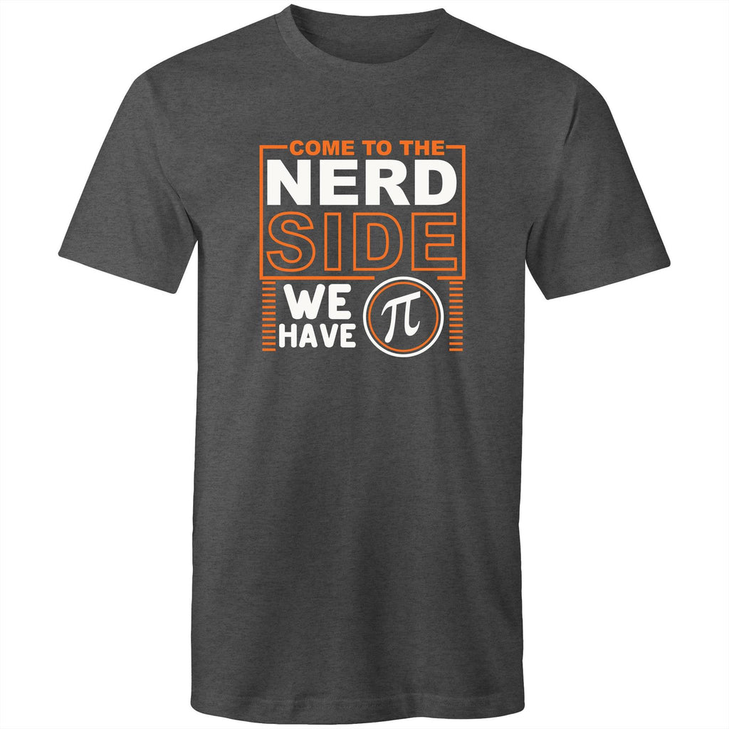 Come To The Nerd Side, We Have Pi - Mens T-Shirt Asphalt Marle Mens T-shirt Maths Printed In Australia Sci Fi