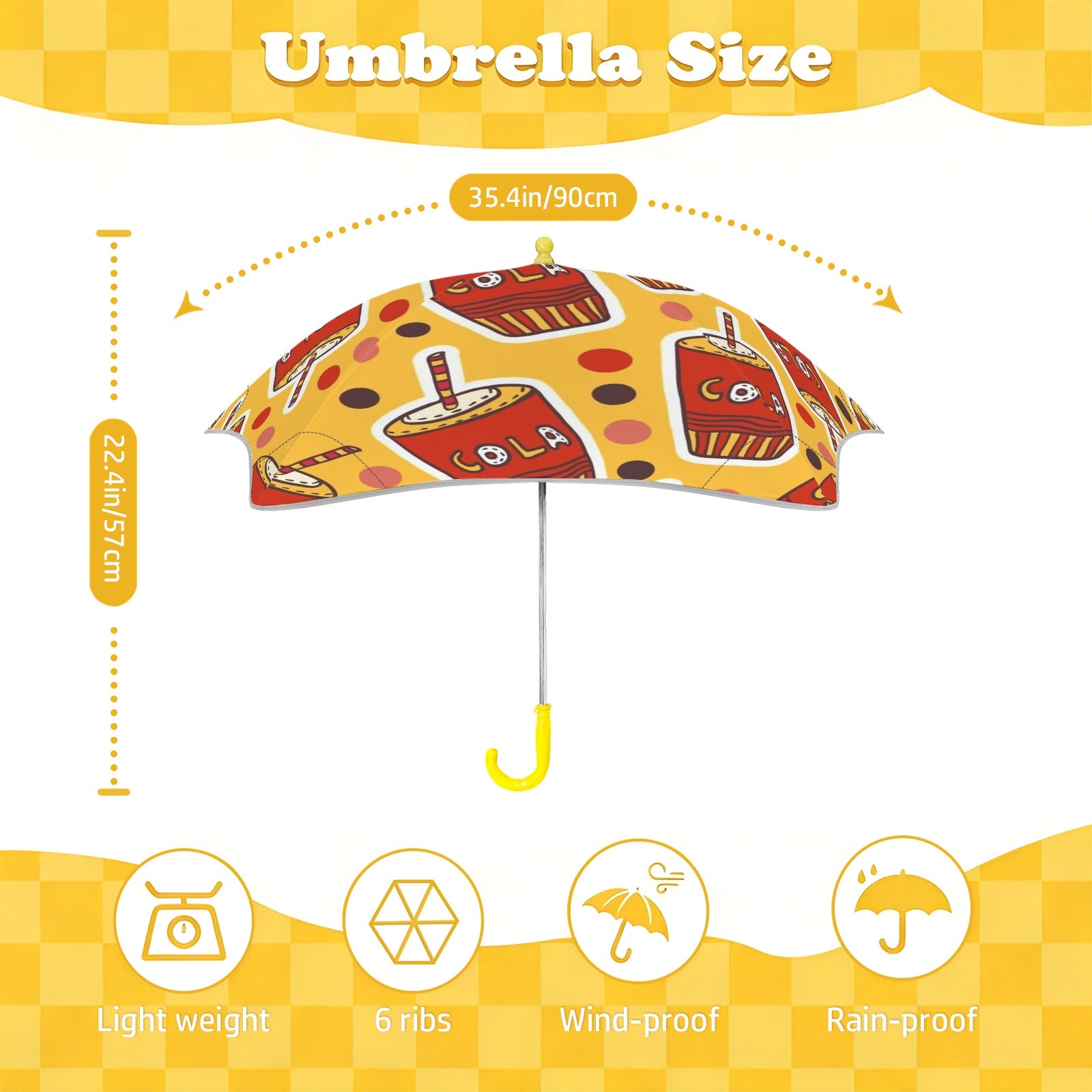 Cola Kids Safe Round Corner Umbrella Kids Safe Round Corner Umbrella Food Printed Offshore