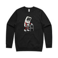 Retro Gamer AS Colour Stencil Crew Sweatshirt Unisex Black Sweatshirt Games Printed In Australia
