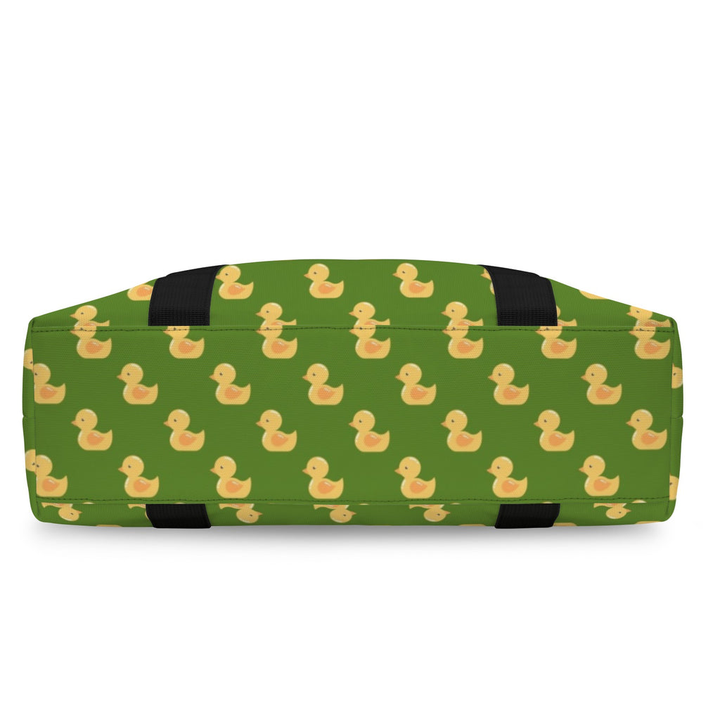 Rubber Ducks On Green Duffle Bag-Simple (Model 1715) Duffle Bag-Simple (1715)