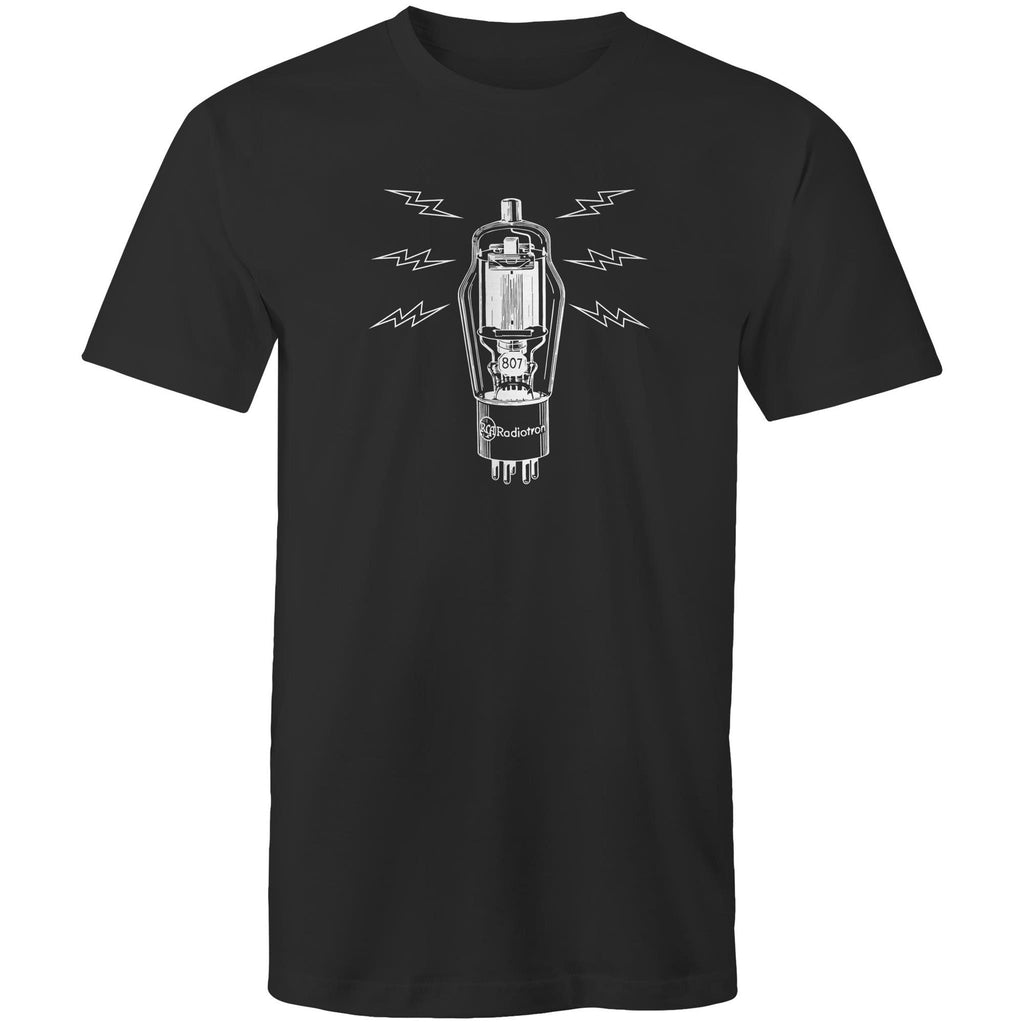 Amplifier Tube Valve - Mens T-Shirt Black Mens T-shirt Music Printed In Australia