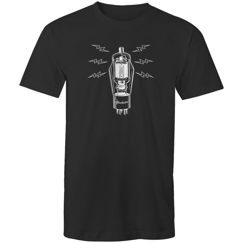 Amplifier Tube Valve - Mens T-Shirt Black Mens T-shirt Music Printed In Australia