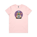 Coffee, Alien, UFO, Take Me To Your Brewer Women's AS Colour T-shirt Pink Womens T-shirt Coffee Printed In Australia Sci Fi