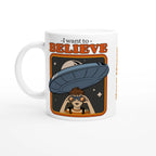 Personalise - I Want To Believe - White 11oz Ceramic Mug Ceramic White Personalised Mug customise Globally Fulfilled personalise Sci Fi