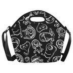 Monsters In Black And White - Neoprene Lunch Bag Neoprene Lunch Bag Printed Offshore