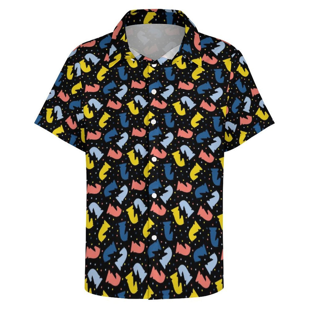 Colourful Chess Women's Collared Pocketless Short Sleeve Shirt