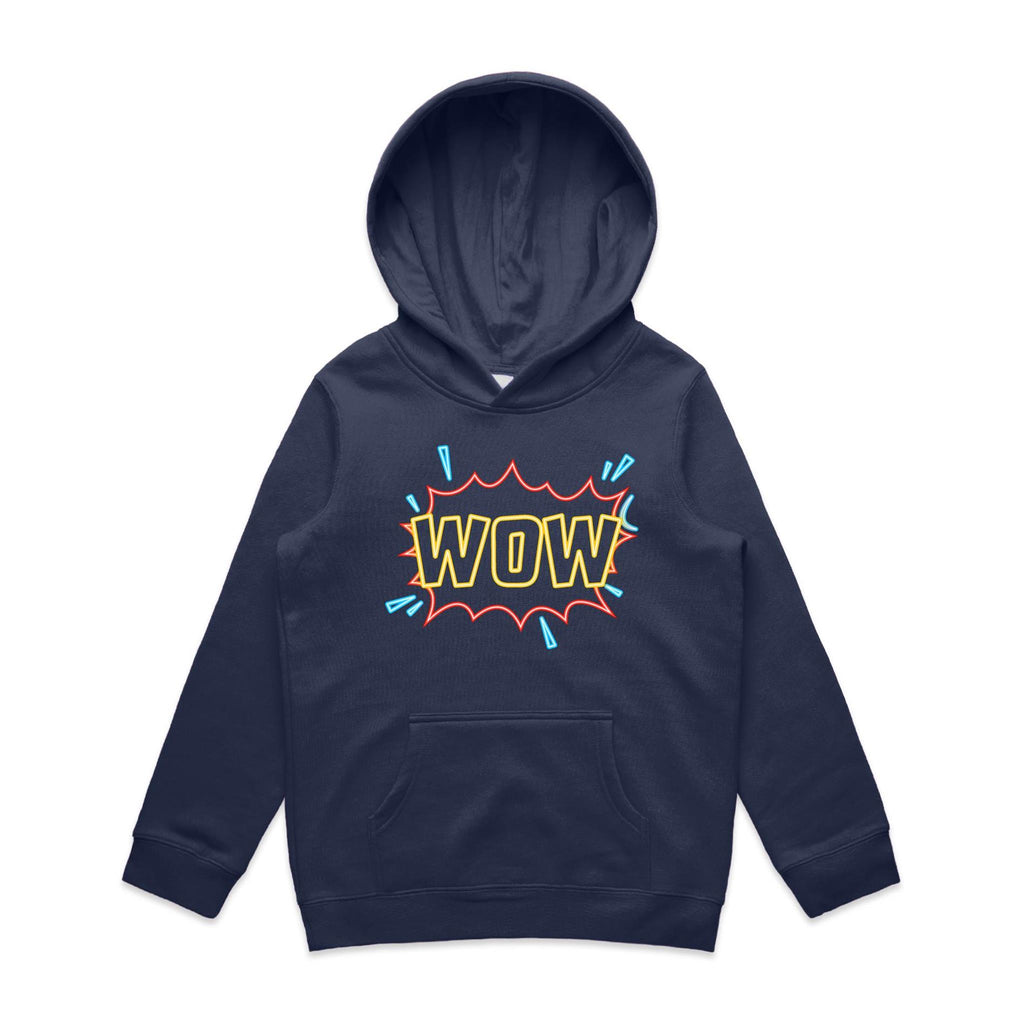 Wow - Kids Hoodie Midnight Blue Kids Hoodie Printed In Australia