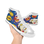 Blue Comic Book - Men's High Top Canvas Shoes