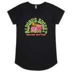 Always Sweet, Never Bitter, Coffee And Cake - Womens Scoop Neck T-Shirt Black Womens Scoop Neck T-shirt Coffee Food Printed In Australia