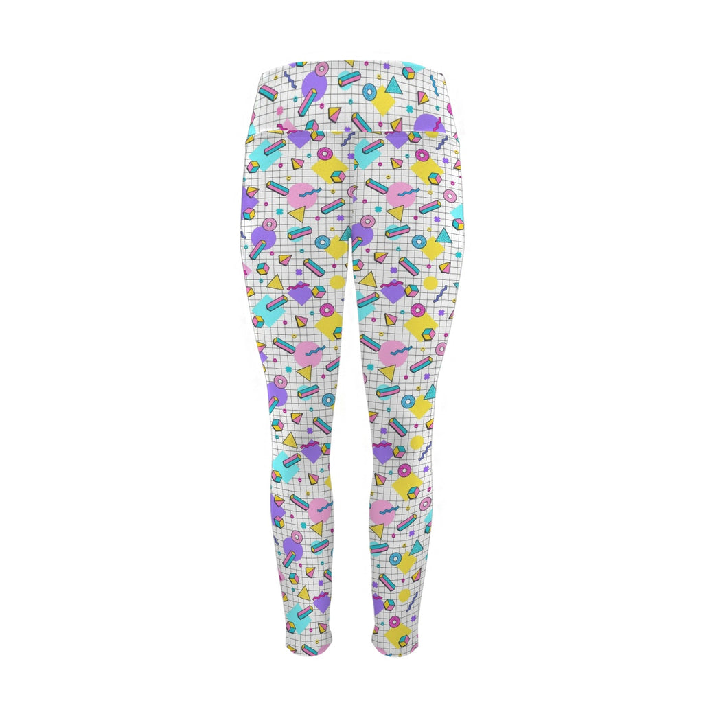 80's Grid Women's High Waist Pockets Yoga Leggings Women's High Waist Pockets Yoga Leggings Printed Offshore Retro