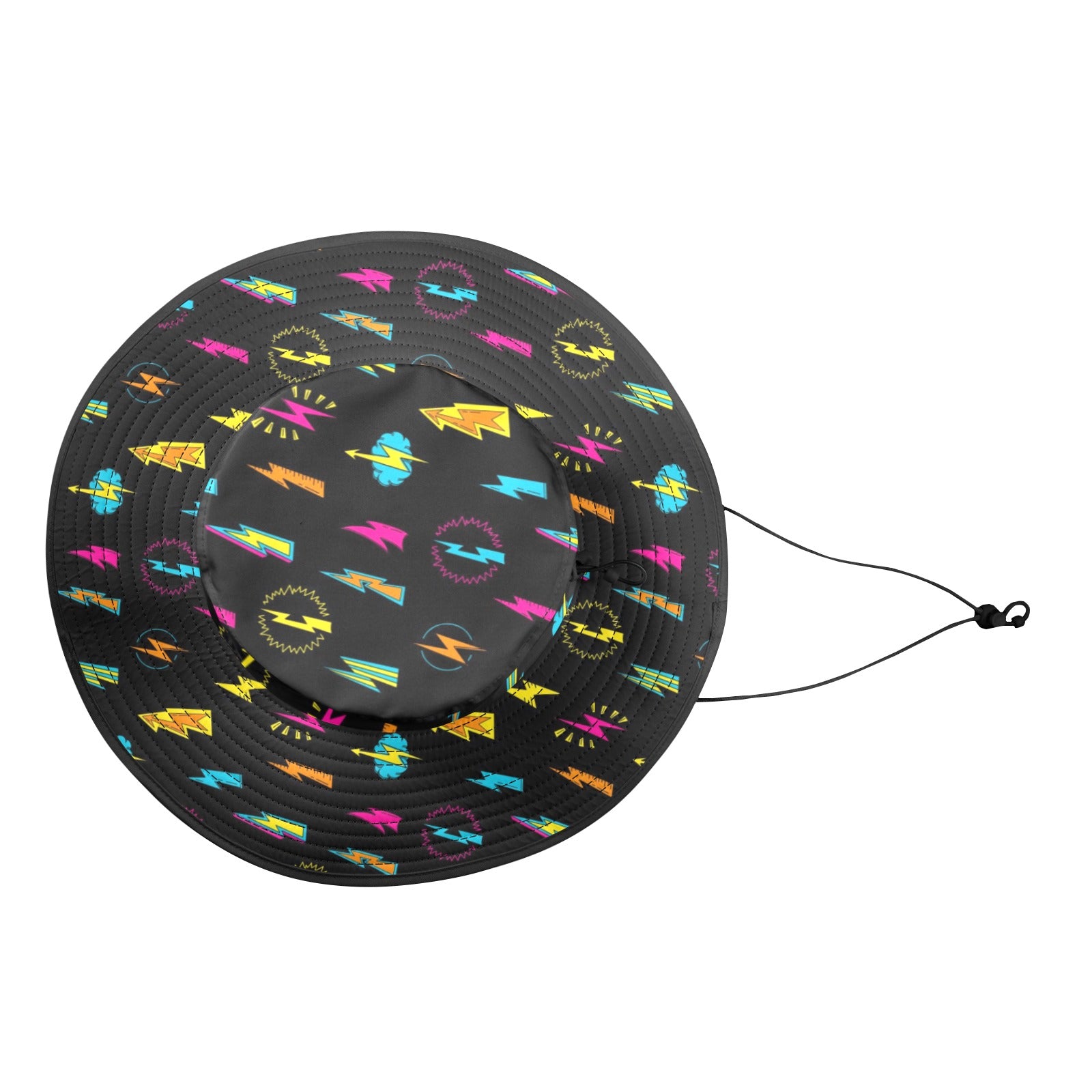 Fun Lightning Wide Brim Bucket Hat Wide Brim Bucket Hat comic Printed Offshore