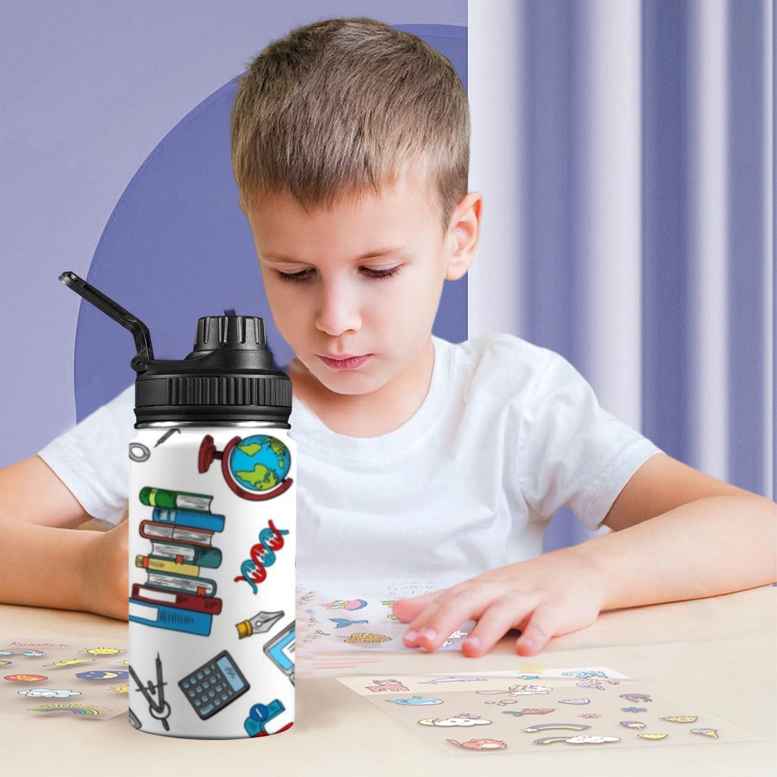 Cool For School Kids Water Bottle with Chug Lid (12 oz) Kids Water Bottle with Chug Lid Printed Offshore