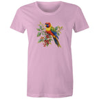 Lorikeet, Australian Birds - Womens T-shirt Pink Womens T-shirt animal Printed In Australia