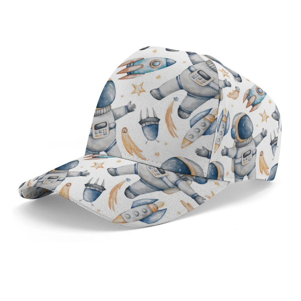 Astronauts And Rockets Kids Baseball Cap white One size Kids Baseball Hat Printed Offshore Space