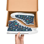 UFO's And Aliens Men's High Top Canvas Shoes Men's Classic High Top Canvas Shoes Printed Offshore Sci Fi