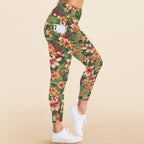 Vintage Hawaiian Flowers Women's High Waist Pockets Yoga Leggings Women's High Waist Pockets Yoga Leggings Plants Printed Offshore Surf