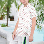 Red Lightning Senior Kids Hawaiian Shirt Senior Kids Hawaiian Shirt 8-15 comic Printed Offshore