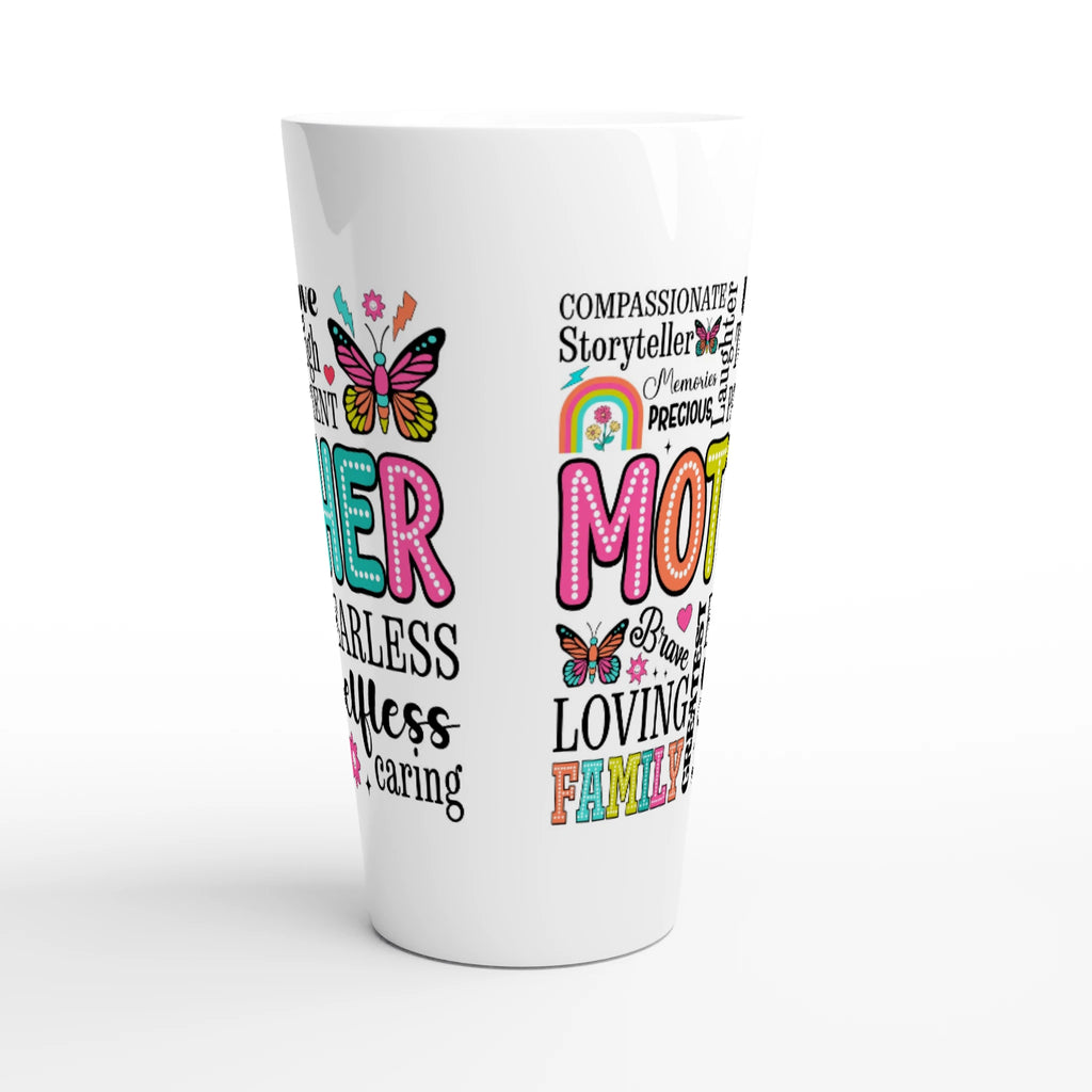 Mother Word Cloud - White Latte 17oz Ceramic Mug Latte Mug Globally Fulfilled Mum