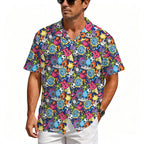 Sticker Music Men's Crinkle Hawaiian Shirt