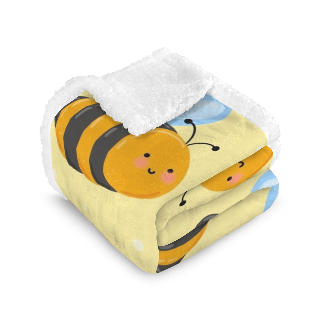 Bright Bees - Double-Layer Fleece Blanket 51"x59"