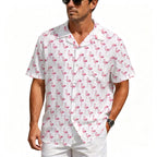 Flamingos Men's Crinkle Hawaiian Shirt