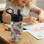 Pretty Moths 12oz Kids Water Bottle with Straw Lid