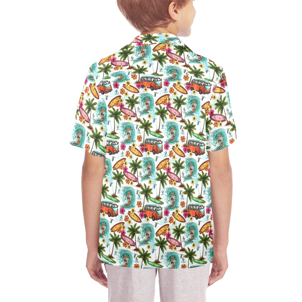 Surfing Safari Senior Kids Hawaiian Shirt
