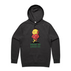 Music On, Worries Off - Mens Hoodie Coal Mens Hoodie Music Printed In Australia